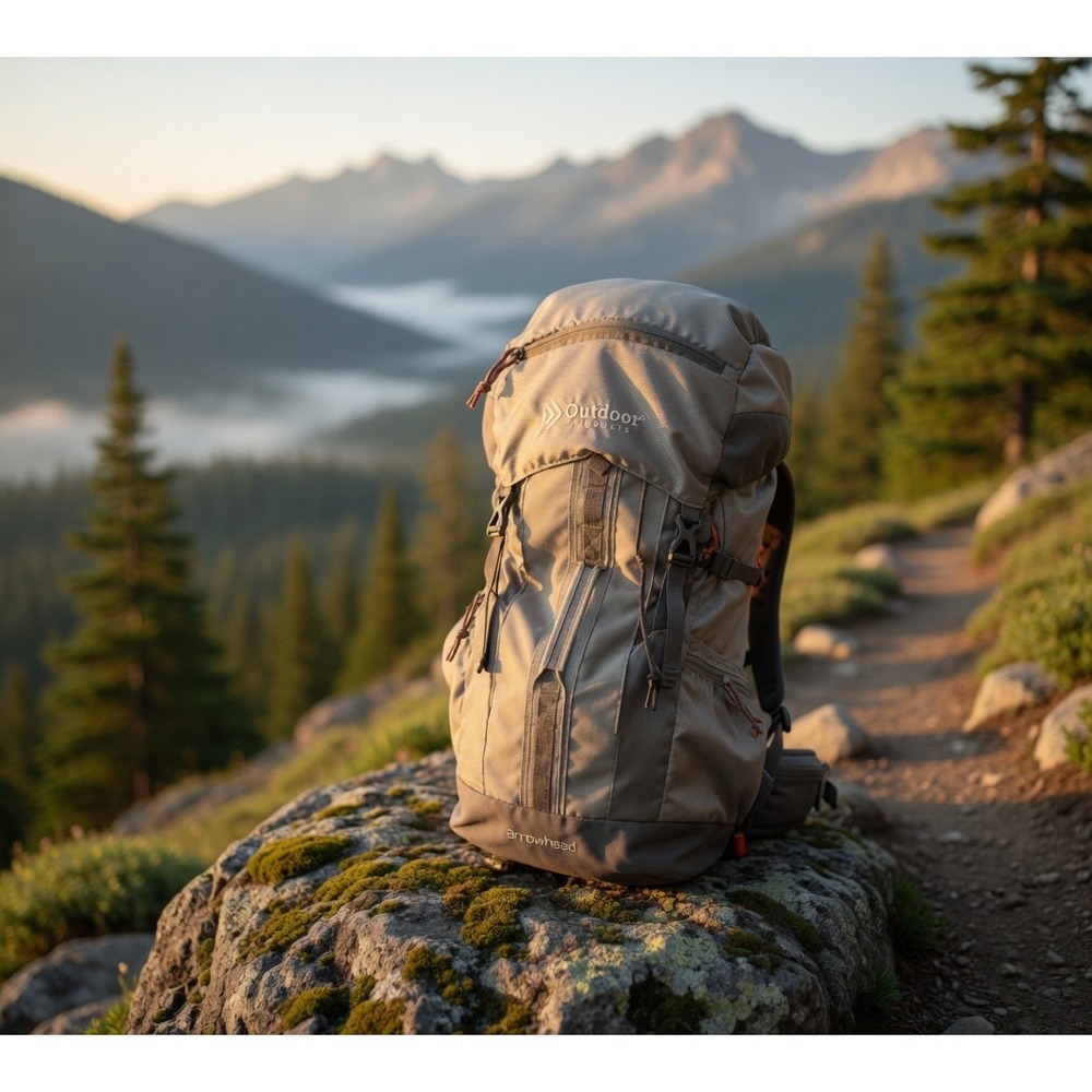Outdoor‎ Products Arrowhead Internal Frame Hiking Backpack Gray Ripstop Pack